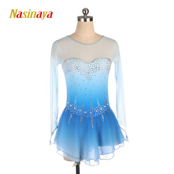 

nasinaya figure skating dress customized competition ice skating skirt for girl women kids patinaje gymnastics performance 413