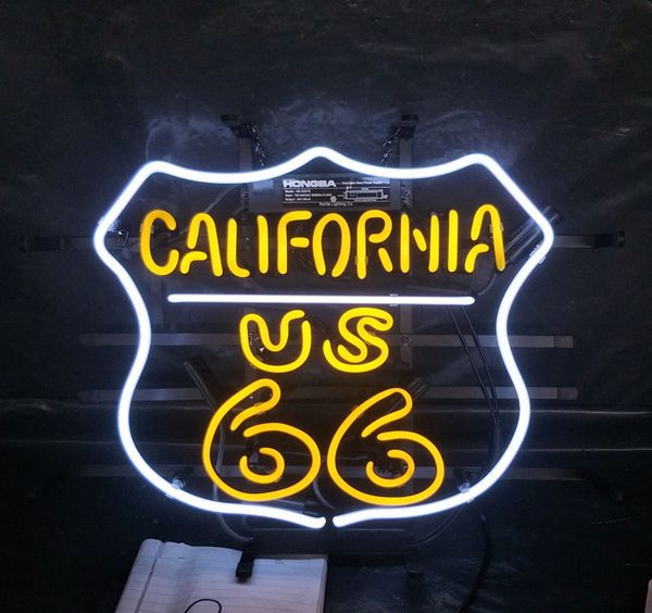 

customize california neon sign light advertising entertainment club decoration art display real glass lamp metal frame 17'' 24&#03