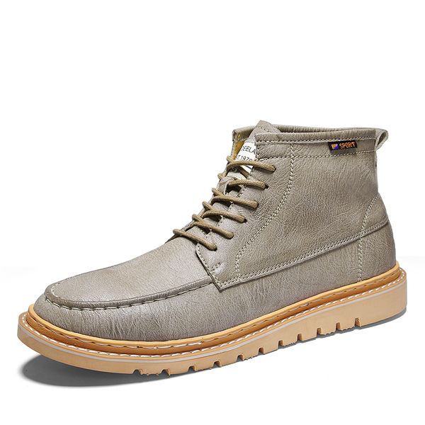 

spring autumn men shoes breathable mens shoes casual fashion low lace-up canvas flats gaobang leather boots %9961, Black
