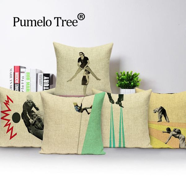 

portrait athletes pillow cover car seat cover new cushion cover movement linen decorative cushion covers throw pillows