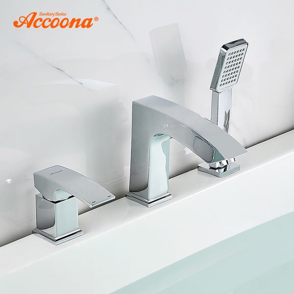 

accoona bathtub faucet separate body single holder dual control waterfall faucet bath tub mixer deck mounted tub a6590