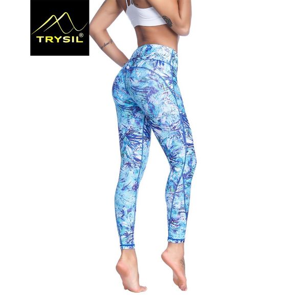 

style female waist yoga pants in printing movement running dance tight pants undertakes to carry buttock fitness