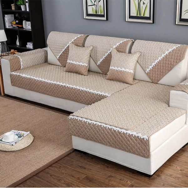 

modern simplicity linen non-slip couch covers for sofas cushion pillowcase recliner cover high-grade linen sectional sofa cover