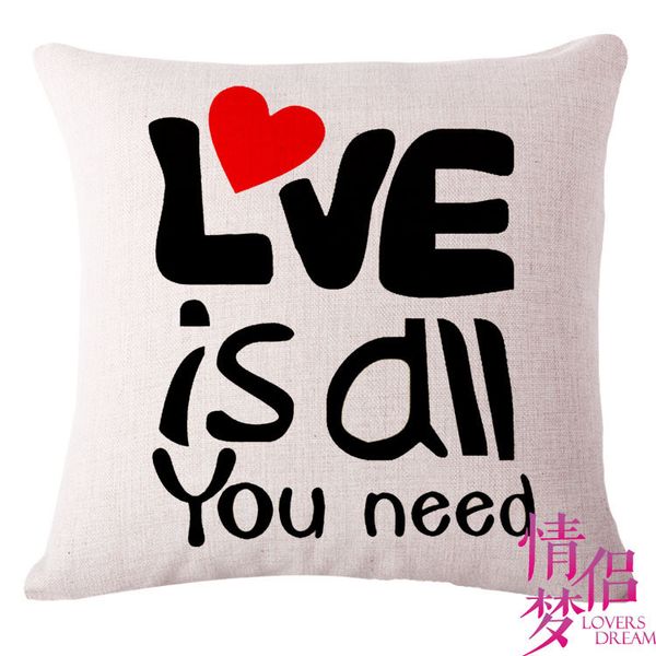 

love mr right cotton flax pillow back cushion cushion backrest heat sell