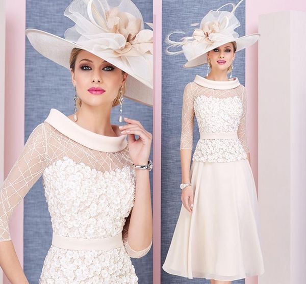 

elegant light pink mother of the bride dresses tea length lace plus size wedding guest dress a line beads evening gowns, Black;red
