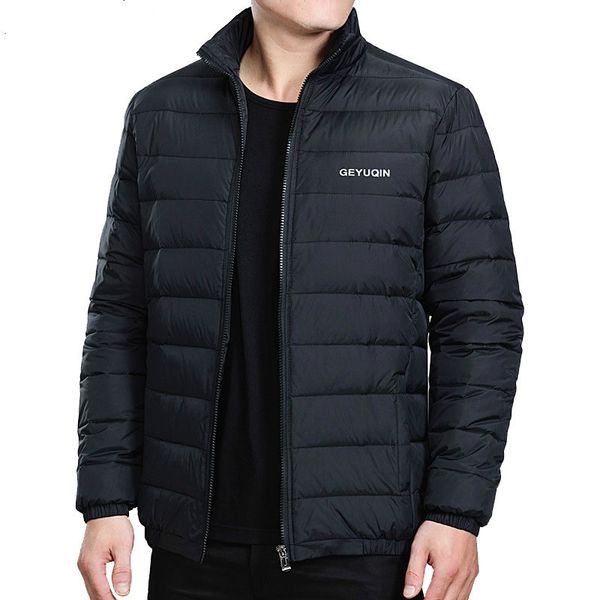 

white duck down jackets men autumn/winter warm coats young male windbreaker snow warm coats male parka outerwear plus size 4xl, Black