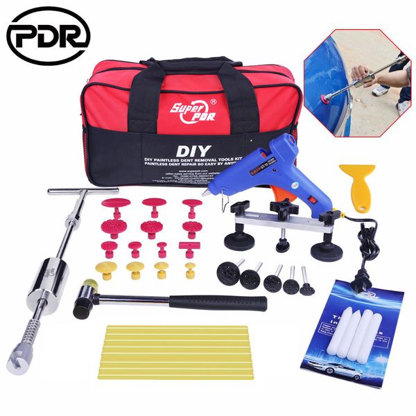 

pdr glue gun glue sticks pulling bridge rubber hammer slide hammer shovel dent removal tools kit
