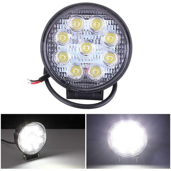 

27w 12v led work light 60 degree high power offroad light round off road led work lamp flood lamp for boating hunting top