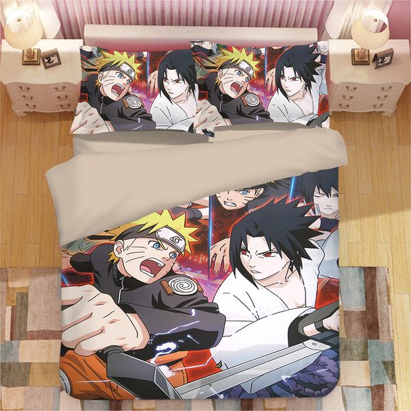 

3d naruto uzumaki naruto print bedding set duvet covers pillowcases one piece comforter bedding sets bedclothes bed linen