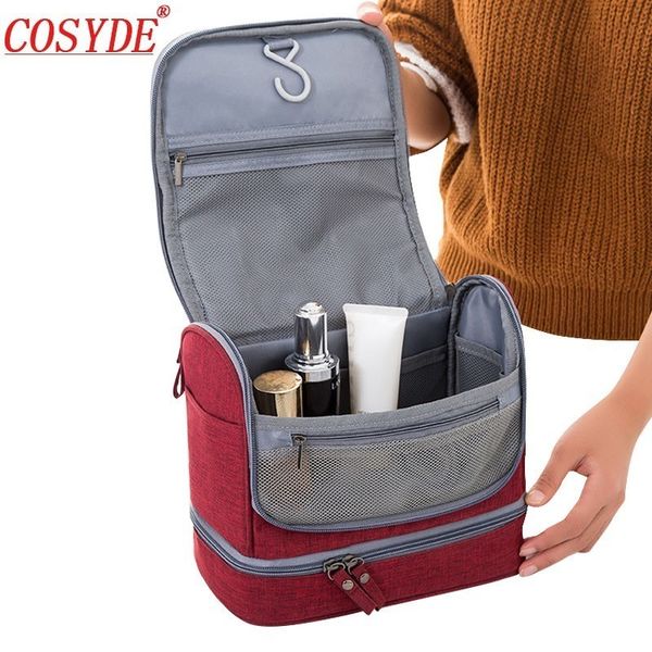 

portable hanging toiletry bag for men dry and wet separation travel cosmetic bag waterproof oxford women makeup organizer