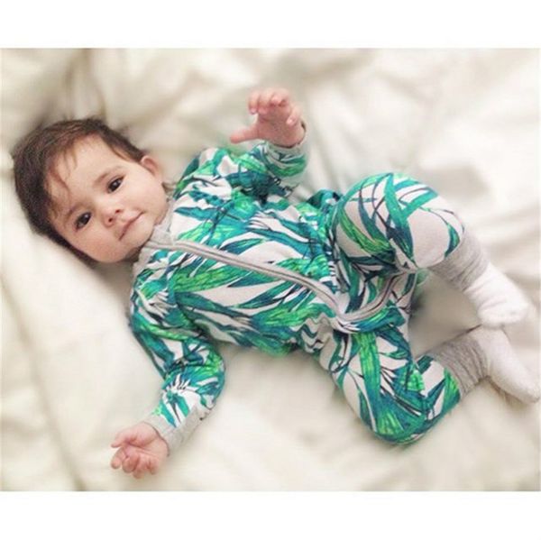 

baby pajamas kids fashion jumpsuits printed casual baby girls boys newborn rompers kids 1-pieces pajamas new children sleepwear, Blue