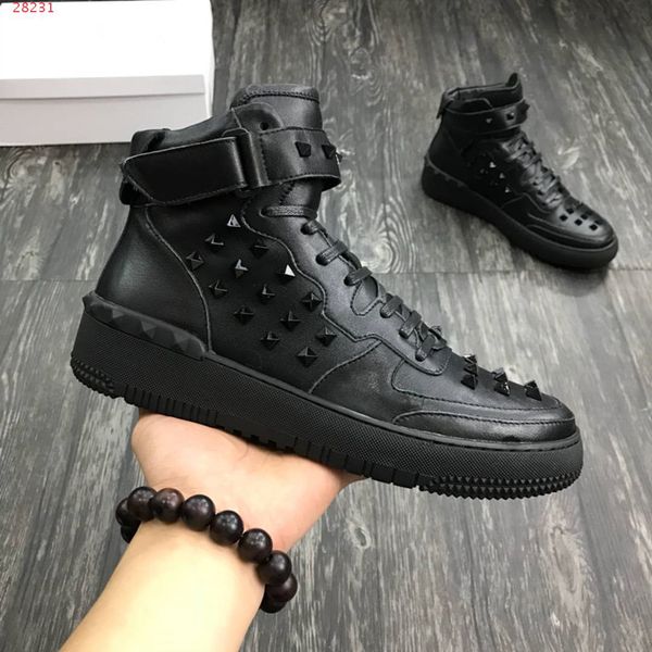 

mens designer boots boys sneakers trainers driving fashion loafers flats boys casual hococal shoes moccasins genuine leather sz 38-44, Black