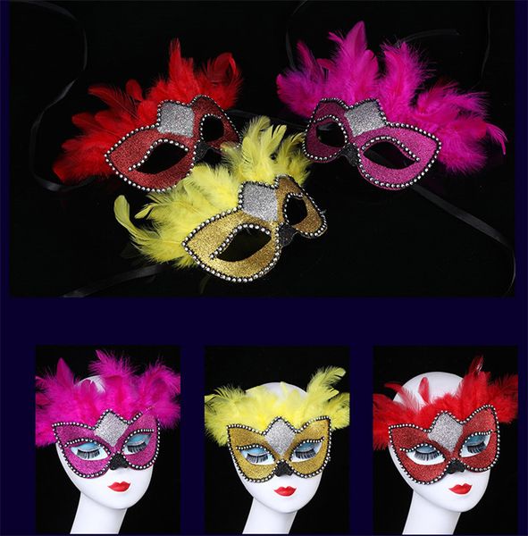 Moda Donna Sexy Fox Mask Hallowmas Venetian Eye Mask Masquerade Piuma Pasqua Dance Party Ball Ball Ball Dress Up Masks
