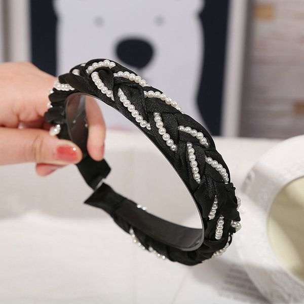 

2.4cm wide темперамент оголовье pearl twist стиль braid упругие диапазона волос прическа дамы волос 2.4cm wide kopar, Black;brown