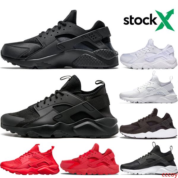 

stock x huarache i running shoes men women sports shoes triple black white gold huraches 1.0 4.0 womens mens desinger sneakers