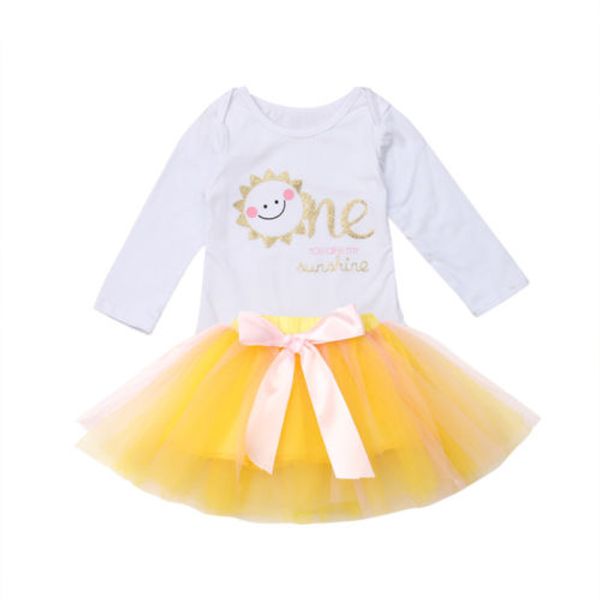 

Infant Baby Girl First Birthday Outfits Sleeveless Romper Tulle Tutu Dress Party Clothes