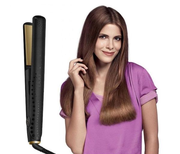 

electric ceramic v gold max hair straightener classic professional styler fast hair straighteners iron hair styling tool, Black