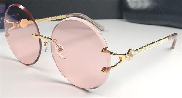 

wholesale-new fashion women sunglasses 6014 cutting lens round frameless diamond avant-garde design style uv protection, White;black