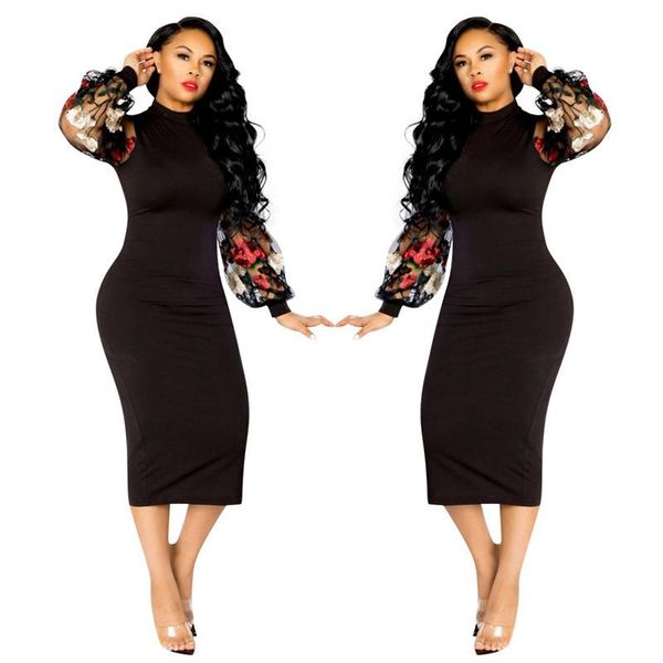 

embroidery floral printed female dress elegant casual womens apparel womens designer dresses, Black;gray