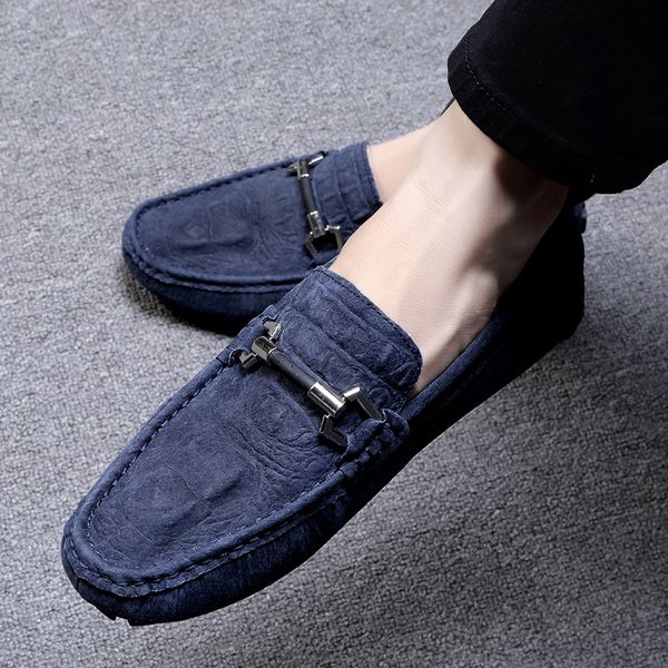 

aruonet loafers classic casual leather comfort man shoes social men lightweight breathable moccasin men shoes, Black