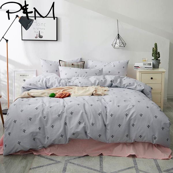 

papa&mima cactus print fashion style cotton  twin king size bedding set duvet cover flat sheet pillowcases