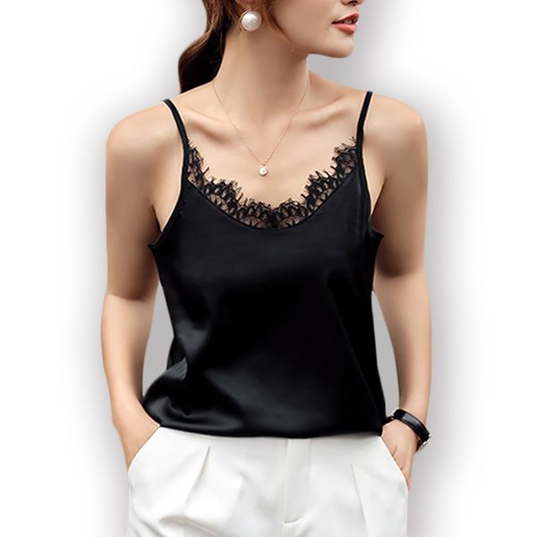 camisa blanca seda mujer