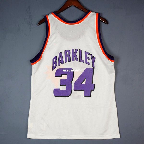 

100% charles barkley champion #34 sewn jersey mens white vest size xs-6xl stitched basketball jerseys ncaa, Black;blue
