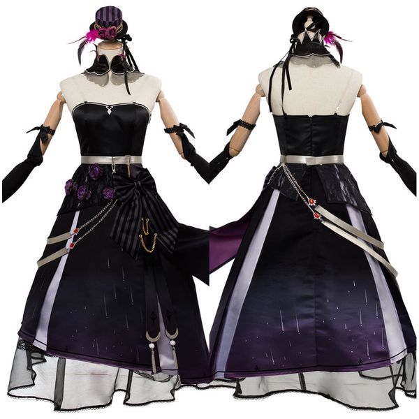 

azur lane ajax cosplay costume uniform outfit purple black dress gown women halloween carnival costumes