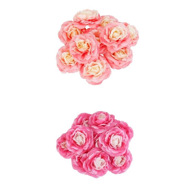 

20pcs artificial silk flower head camellia for wedding decoration _pink+rosy