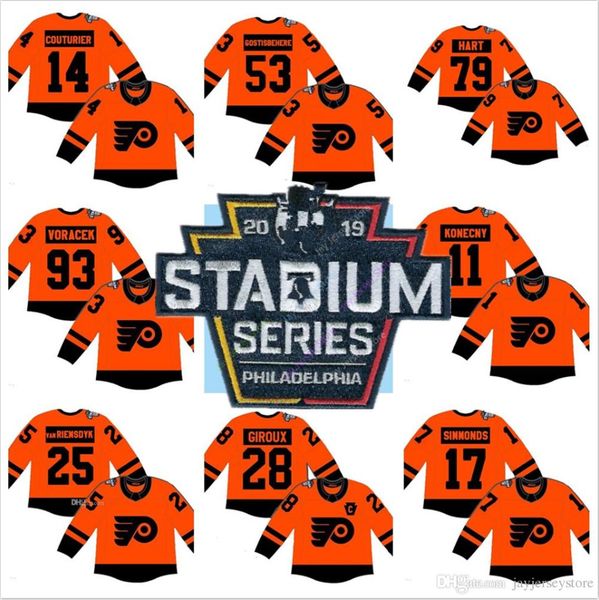 

Custom 2019 Philadelphia Flyers Stadium Series Jersey Couturier Giroux Gostisbehere Voracek Simmonds Konecny van Riemsdyk Hart Men Youth
