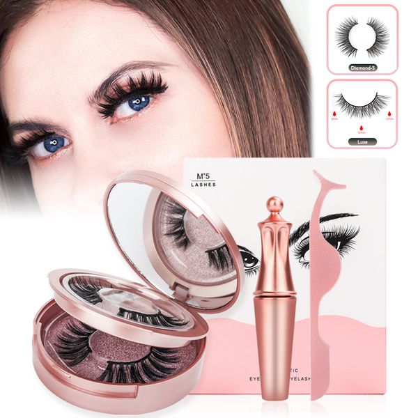 

magnetic false eyelashes magnetic eyeliner 5 magnets natural soft fake eyelashes extension waterproof long lasting eyeliner kit