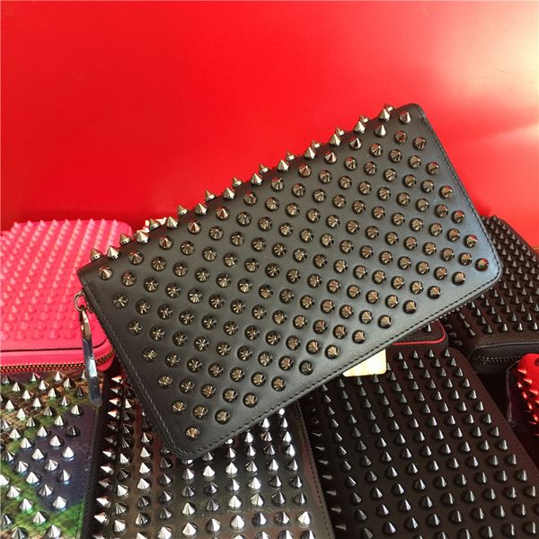 

2020 new fashion ladies single zipper wallets women men real leather wallet lady ladies long purse 19cm, Red;black