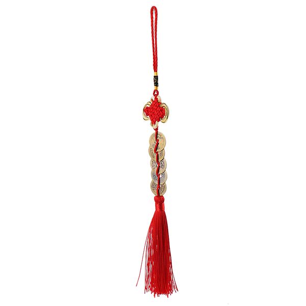 

13" chinese knot tassel feng shui coins pendant lucky amulet car inner decor