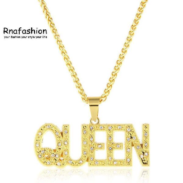 

rnafashion crystal pendant gold necklaces long queen cute chain necklace party jewelry for gift women man gift box, Silver