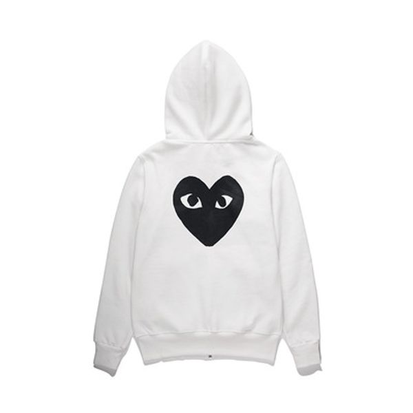 

good quality casual heart emoji withe com des garcons long sleeve pullover sweatshirts cdg play hoodies coat, Black;red