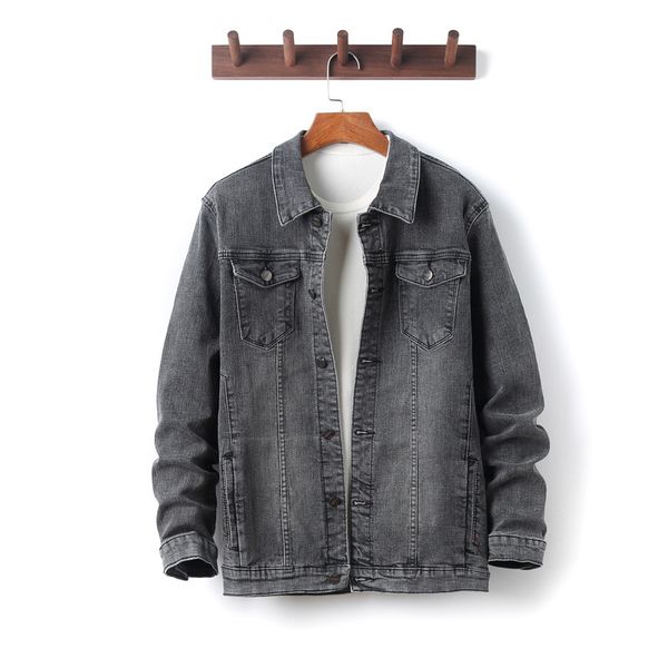 

мужские джинсовые куртки мужская весна осень мода вышивка джинсовая куртка пальто повседневная ковбойская верхняя одежда мужская одежда плюс, Black;brown