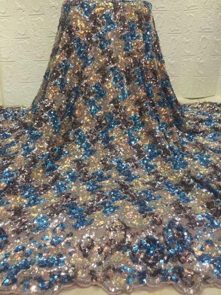 

african lace fabric net 2020 french lace fabric tulle with sequins nigerian for wedding dress, Pink;blue