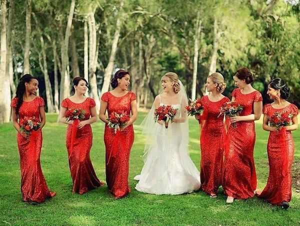 

красный блестками блестящие кантри платья невесты скромные спинки русалка cap рукавом юниор свадьба платья для гостей дешевые 103, White;pink