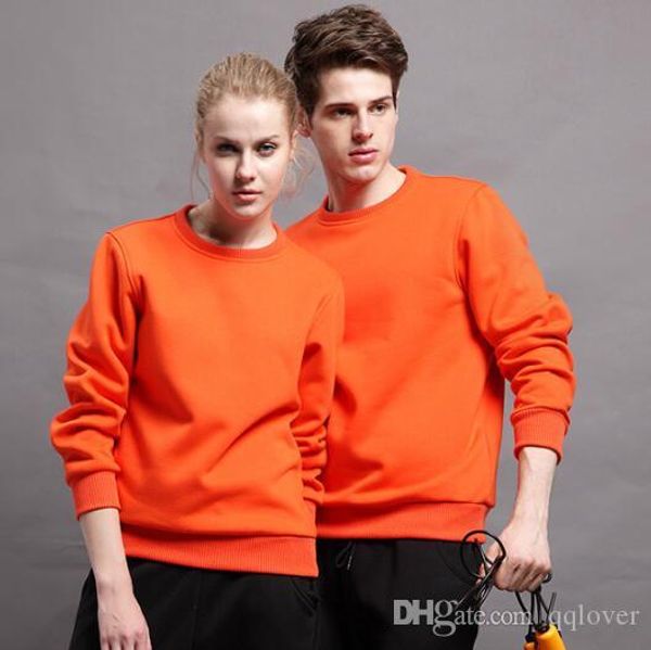 

2018 autumn and winter men's women's hoodies crystal velvet composite solid color overalls wholesale round neck pullover blank swe, Black