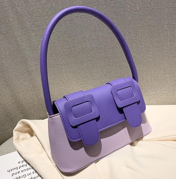 

2020 new style cambridge bag lady contrast color underarm baguette bag female fashion shoulder bags