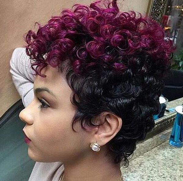 

selling and european and american fashion ladies gradient short curly hair halle berry taylor swift chemical fiber wig, Black