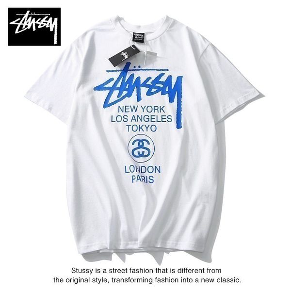 

world parade classic couple short sleeve joker fashion loose large size round neck t-shirtyoung, White