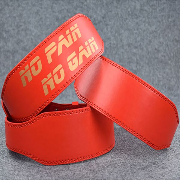 

red pu leather weight lifting belt gym crossfit fitness lower back support weightlifting belts