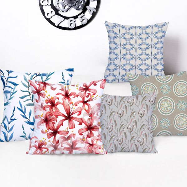 

tropical plant throw pillow case flower bird cushion cover for sofa parrot cushions home decor living room colorful cojin covers