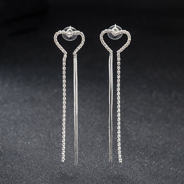 

joker temperament pearl ear nail gold and silver color eardrop earring concise chain tassels overlength fund earrings, Golden