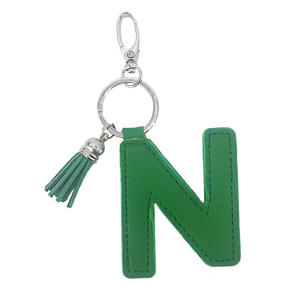 

pu artificial leather letters key chain pendant ladies bag car keys creative accessories small gifts, Silver