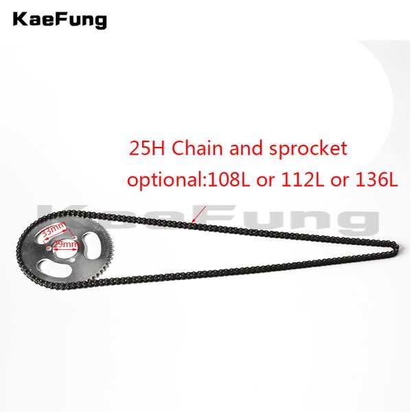 

47cc 49cc 2 stroke engine parts 25h 108\112\ or 136 links chain loops and rear 55t 29 inner diameter chain sprocket