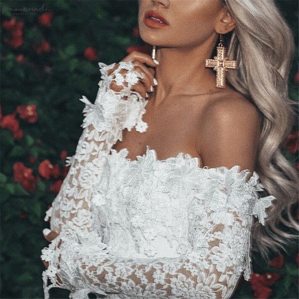 

new 2020 women lace patchwork elegant white slim long sleeve off shoulder cocktail party club bodycon mini pencil dress, Black;gray