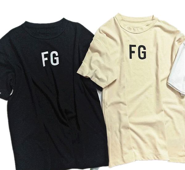 

Summer New Mens Designer T Shirts Kanye West Brand High Street FEAR OF GOD Essentials FG Loose Short Sleeve Cotton Breathable T-Shirt