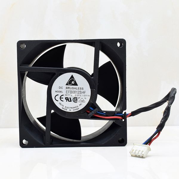 Fan 12V 0.51A 8032 80 * 80 * 32mm üç satır top fanı soğutma Ücretsiz Kargo 8CM Delta EFB0812SHF Sunucu Kare